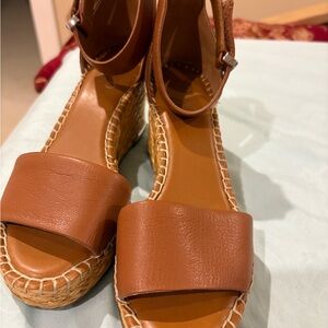 Tan Franco Sarto Espadrille Sandals good condition size 6
